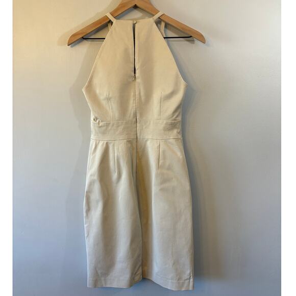 Banana Republic Bi-Stretch Racer-Neck Sheath Dress Tan Size 4P NWT - Picture 5 of 8